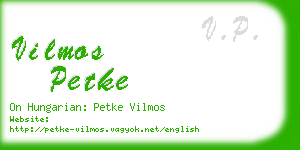 vilmos petke business card